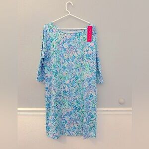 NWT Lilly Pulitzer Braedyn UPF 50+ Surf Blue Soleil It On Me, large! Beautiful!